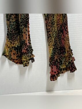 Boho Leopard Crinkle Scarf Gypsy Elegant Flowy Lightweight Statement Scarf